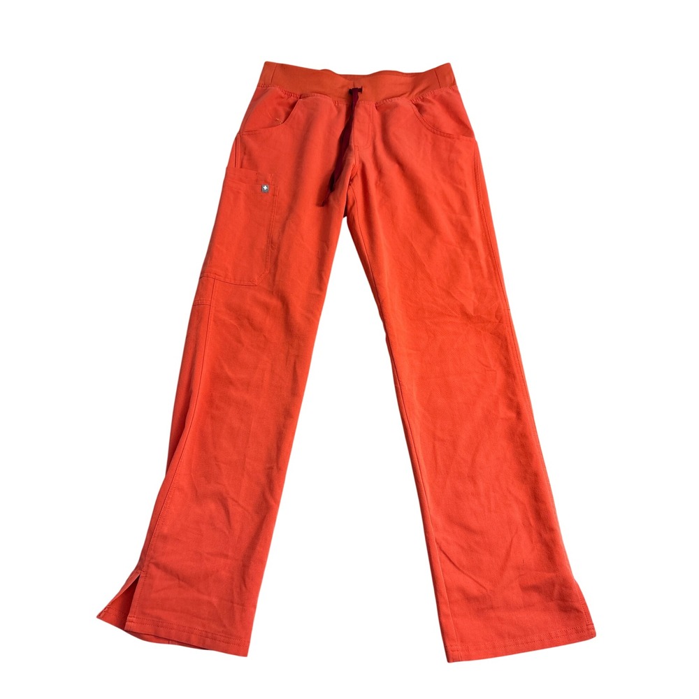 FIGS Kade Cargo Scrub Pants Womens Small Orange Technical Collection T21004